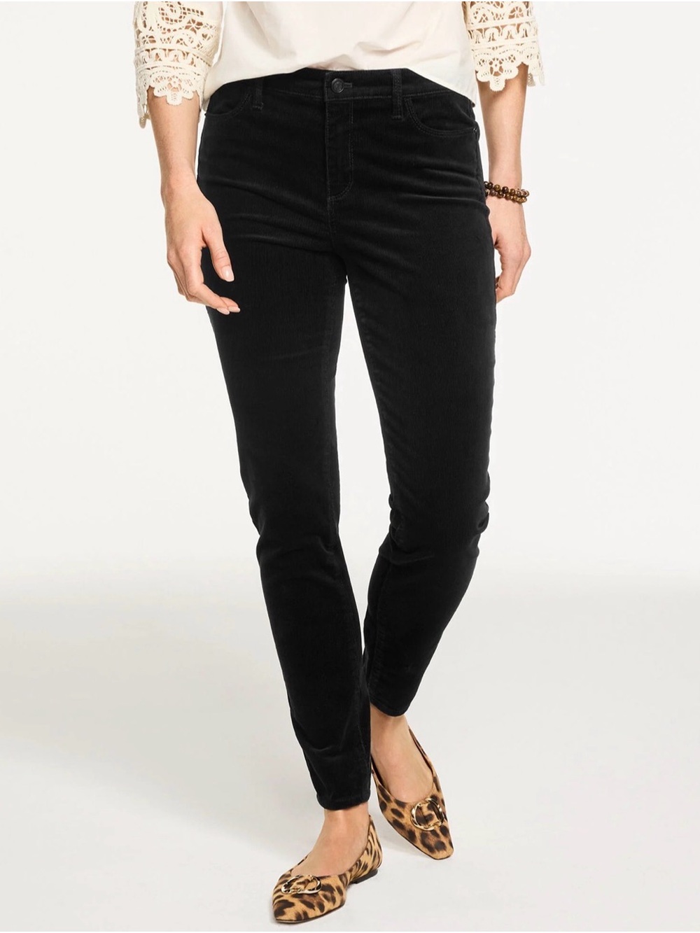 Talbots Womens Pants Slimming Thin Corduroy Jegging Stretch Black Sz 6